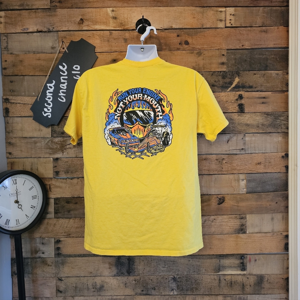 Loser Machine Men's Cotton Yellow Graphic Short Sleeve Shirt Size L